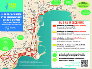 Ajaccio city access map