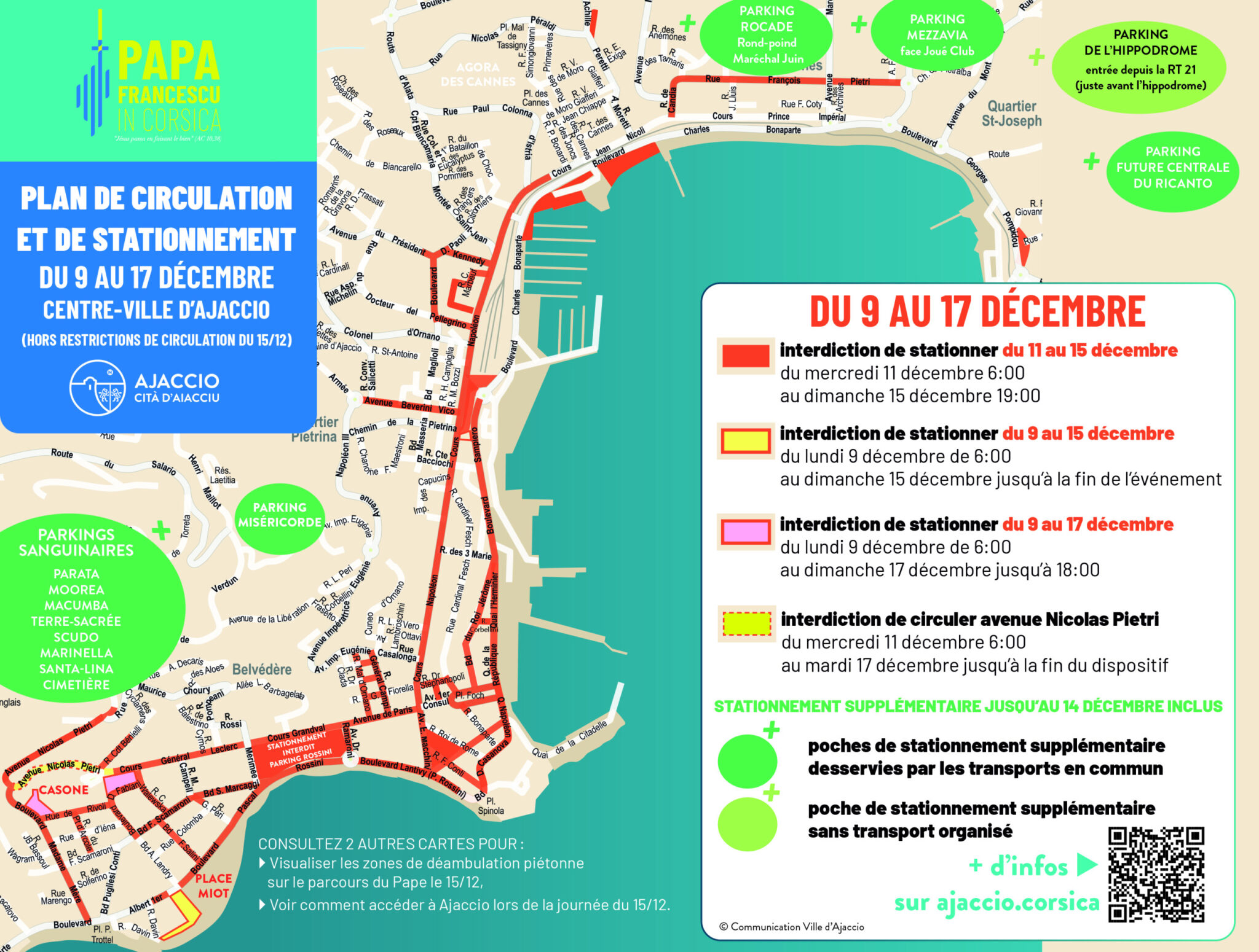 Carte accès ville d'Ajaccio